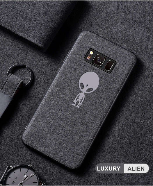 Luxury Suede Leather Fur Cover Case For Samsung Galaxy S7 Edge S8 S9 S10 Plus Note 8 9 Soft Silicone Telefon Kilifi Fundas Coque