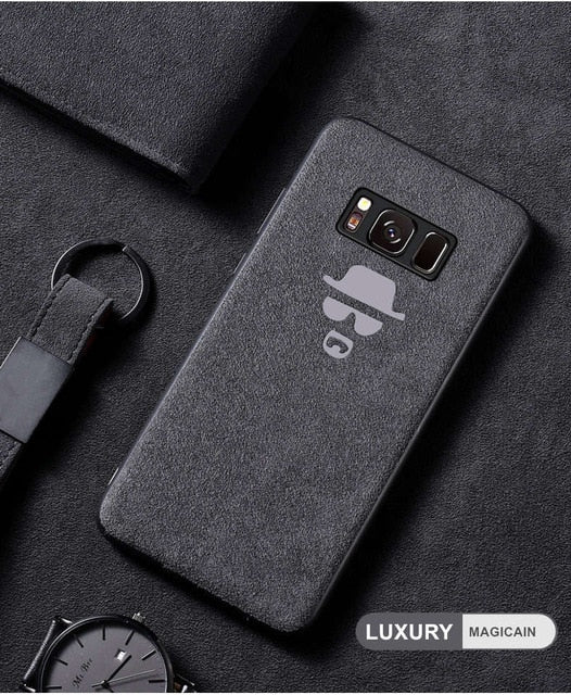 Luxury Suede Leather Fur Cover Case For Samsung Galaxy S7 Edge S8 S9 S10 Plus Note 8 9 Soft Silicone Telefon Kilifi Fundas Coque