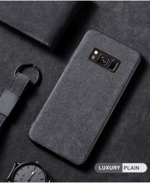 Luxury Suede Leather Fur Cover Case For Samsung Galaxy S7 Edge S8 S9 S10 Plus Note 8 9 Soft Silicone Telefon Kilifi Fundas Coque