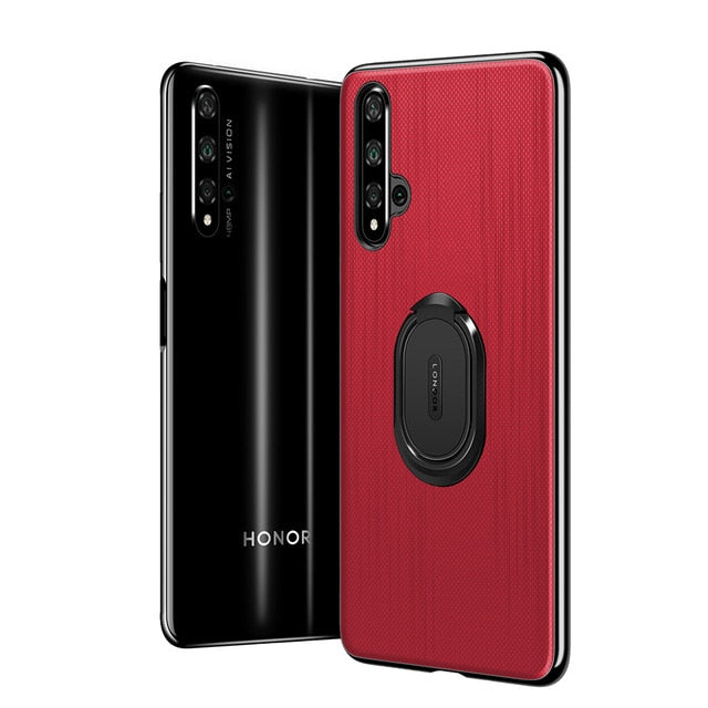 For Huawei Honor 20 Case Cover Luxury Leather Magnetic Ring Stand Holder Phone Cases For Huawei Honor 20 Pro Back Cover Coque