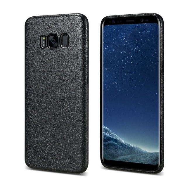 FLOVEME Ultra Thin Leather Skin Case For Samsung S8 S9 Plus Note 9 Business Case For Samsung Galaxy S8 S9 Plus Back Protector