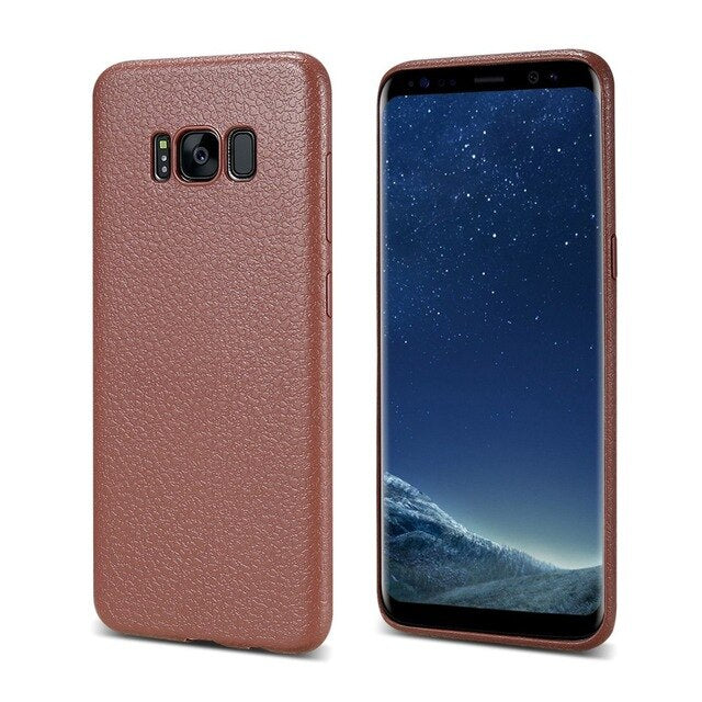 FLOVEME Ultra Thin Leather Skin Case For Samsung S8 S9 Plus Note 9 Business Case For Samsung Galaxy S8 S9 Plus Back Protector