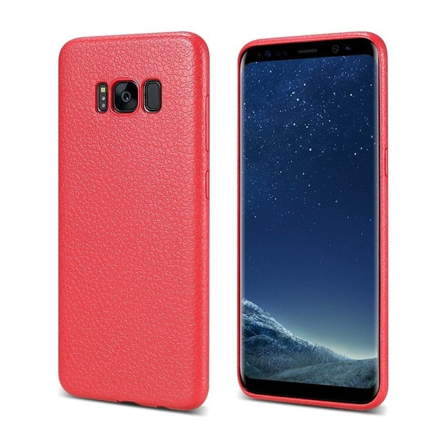 FLOVEME Ultra Thin Leather Skin Case For Samsung S8 S9 Plus Note 9 Business Case For Samsung Galaxy S8 S9 Plus Back Protector