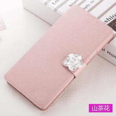 Luxury Flip Case For Samsung Galaxy J3 2017 J330 J330F J 3 J300 2016 J320F Prime J3pro Phone Bag Cover With LOVE & Rose Diamond