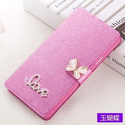 Luxury Flip Case For Samsung Galaxy J3 2017 J330 J330F J 3 J300 2016 J320F Prime J3pro Phone Bag Cover With LOVE & Rose Diamond