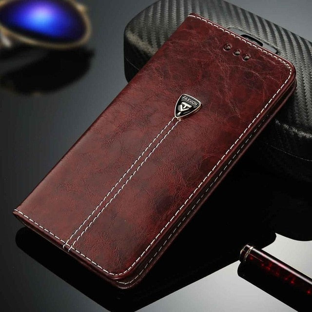 USLION Luxury Flip Leather Phone Case For iPhone 7 5 5s SE 6 6 Plus Wallet Card Slots Cases Cover For iPhone X XS Max XR 8 Plus