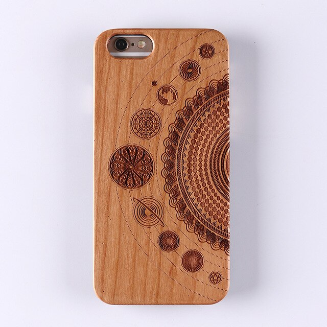 Real Bamboo Stereo Pattern Wood Case For iPhone 7 6Plus 8 8Plus XS Max Case Coque Phone Accessories For SAMSUNG S9 Plus Cover
