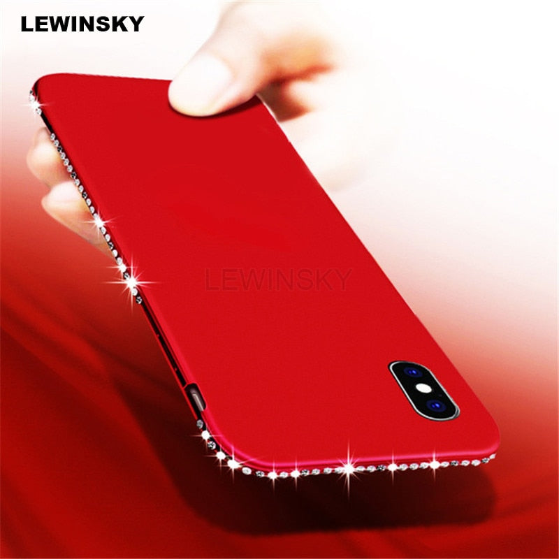 Phone Cases For iPhone Xs Max X Xr 7 6 8 6S Plus 5 5s SE Case Glitter Soft Silicone Candy Color Diamond Bling Phone Case Cover