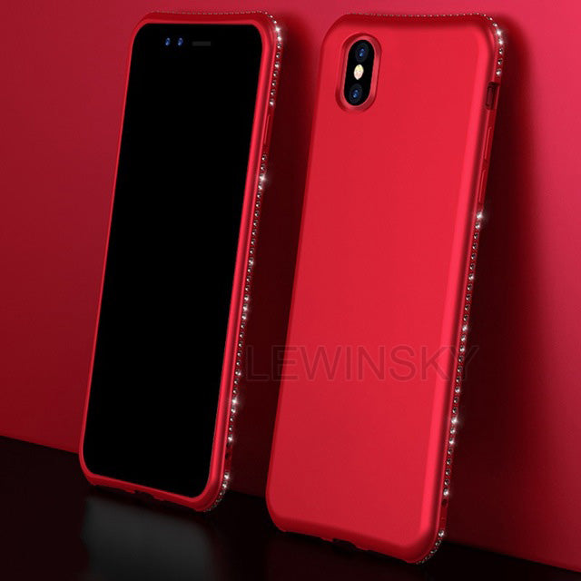 Phone Cases For iPhone Xs Max X Xr 7 6 8 6S Plus 5 5s SE Case Glitter Soft Silicone Candy Color Diamond Bling Phone Case Cover