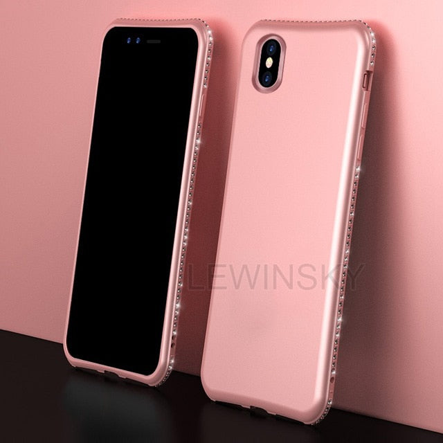 Phone Cases For iPhone Xs Max X Xr 7 6 8 6S Plus 5 5s SE Case Glitter Soft Silicone Candy Color Diamond Bling Phone Case Cover