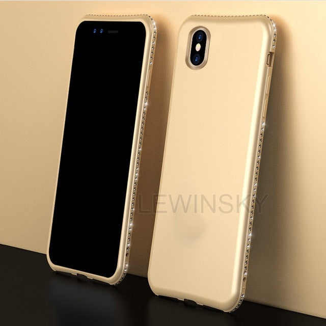 Phone Cases For iPhone Xs Max X Xr 7 6 8 6S Plus 5 5s SE Case Glitter Soft Silicone Candy Color Diamond Bling Phone Case Cover