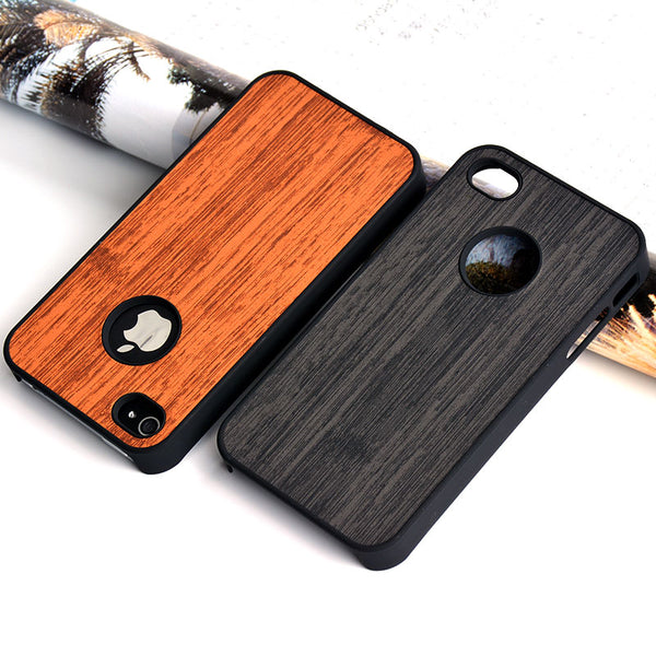Case for iphone 4 4s funda wood Bamboo pattern leather skin hard plastic classical Vintage phone cover for iphone 4s case coque