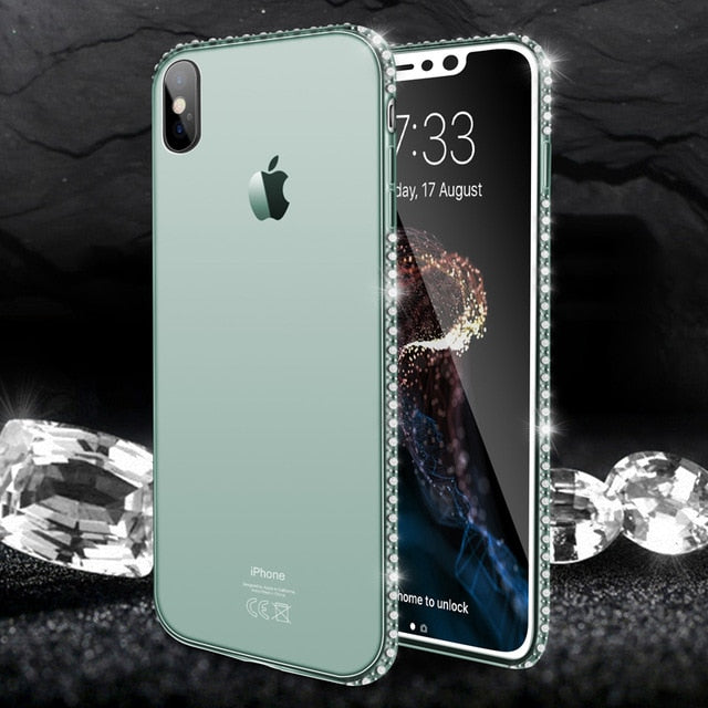 Moskado Phone Case For iPhone 7 X XR XS MAX 8 6 6s Plus 5 SE Fashion Bling Diamond Transparent Crystal Soft TPU Back Cover Cases