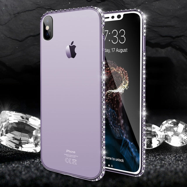 Moskado Phone Case For iPhone 7 X XR XS MAX 8 6 6s Plus 5 SE Fashion Bling Diamond Transparent Crystal Soft TPU Back Cover Cases