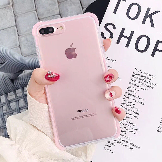 Shining Glitter Powder diamond Phone Case For iPhone X XR XS Max 8 7 Plus 6 6SPlus Transparent Soft Shockproof Back Cover