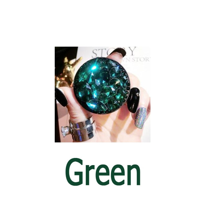 Green emerald marble pattern diamond bracket shiny silicone cover case for Samsung Galaxy S7 edge S8 S9 plus Note 8 9 phone case