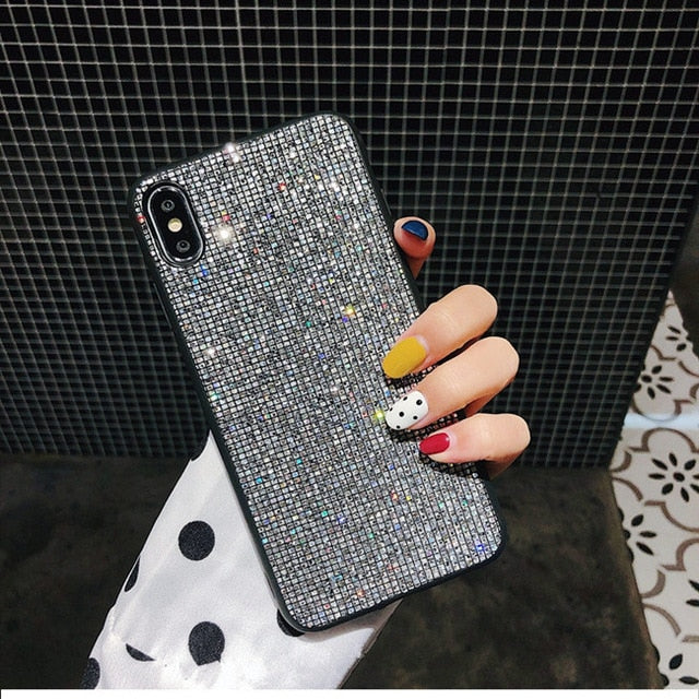 YOACHEY Glitter Case for iPhone X 7 8 6 S 6S Plus Luxury Bling Sequins Diamond Phone Case for iPhone XR XS Max Girl Cover Fundas