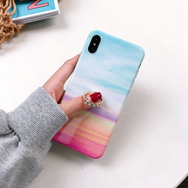 Axbety Case For iPhone 7 8 6 6S XR XS MAX Case Luxury Gold Glitter Marble Cover For iPhone 7 Plus Diamond Ring Phone Case