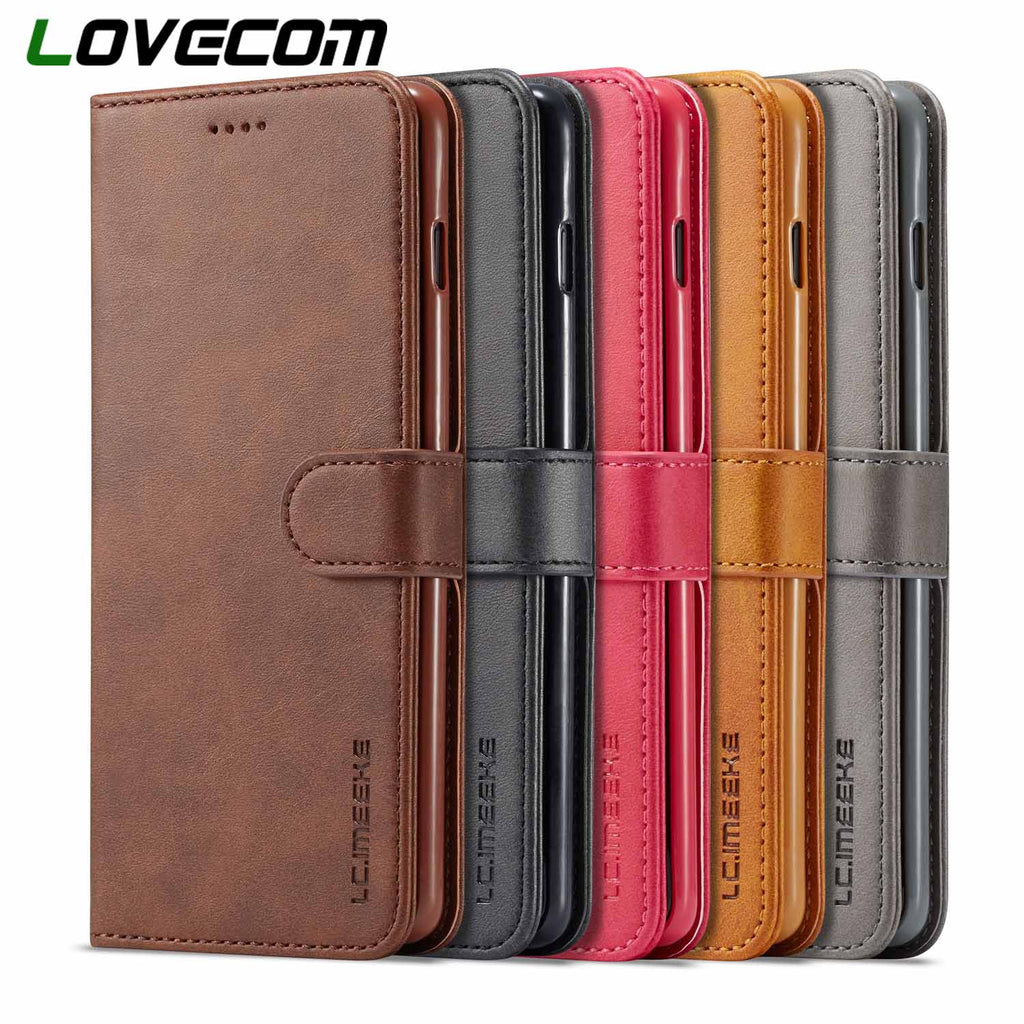 LOVECOM Vintage Leather Wallet Flip Phone Cases For Samsung Galaxy A10 A20 A40 A50 A60 M30 S10 Plus S10e S9 Note 8 9 Back Cover