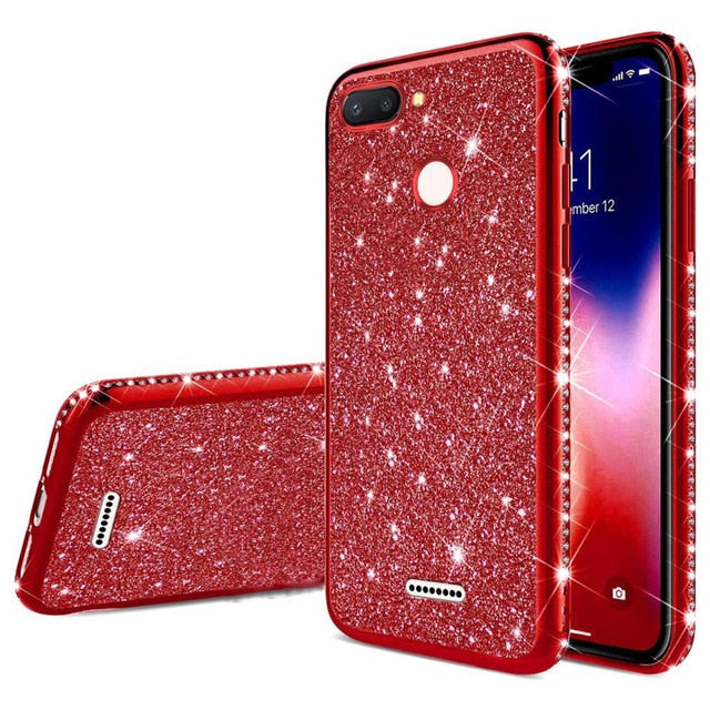 Glitter Diamond Bling Soft TPU Case Cover on sfor Xiaomi Mi 8 Lite A1 A2 8 se Redmi Note 5 6 6A Shiny Phone Coque Slim Fundas