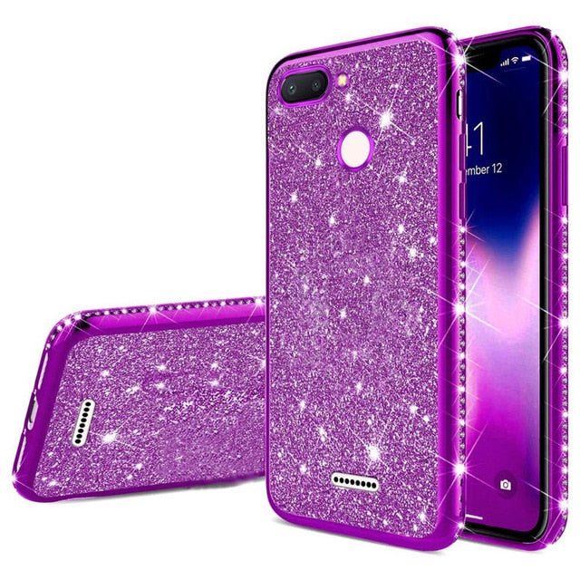 Glitter Diamond Bling Soft TPU Case Cover on sfor Xiaomi Mi 8 Lite A1 A2 8 se Redmi Note 5 6 6A Shiny Phone Coque Slim Fundas