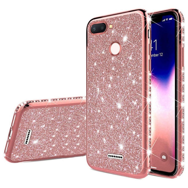 Glitter Diamond Bling Soft TPU Case Cover on sfor Xiaomi Mi 8 Lite A1 A2 8 se Redmi Note 5 6 6A Shiny Phone Coque Slim Fundas