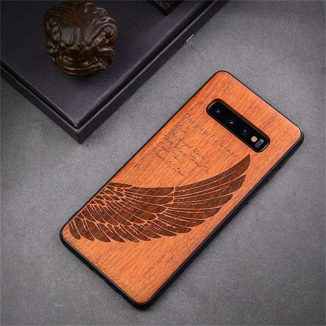 2019 New For Samsung Galaxy S10 Case Slim Wood Back Cover TPU Bumper Case On For Samsung S10 Samsung s10 plus Phone Cases