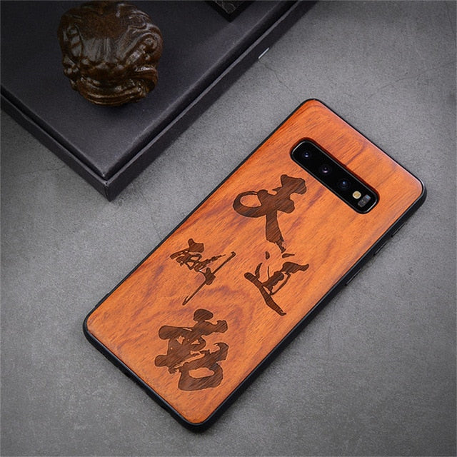 2019 New For Samsung Galaxy S10 Case Slim Wood Back Cover TPU Bumper Case On For Samsung S10 Samsung s10 plus Phone Cases