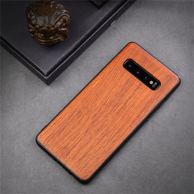 2019 New For Samsung Galaxy S10 Case Slim Wood Back Cover TPU Bumper Case On For Samsung S10 Samsung s10 plus Phone Cases