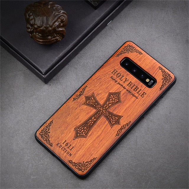 2019 New For Samsung Galaxy S10 Case Slim Wood Back Cover TPU Bumper Case On For Samsung S10 Samsung s10 plus Phone Cases