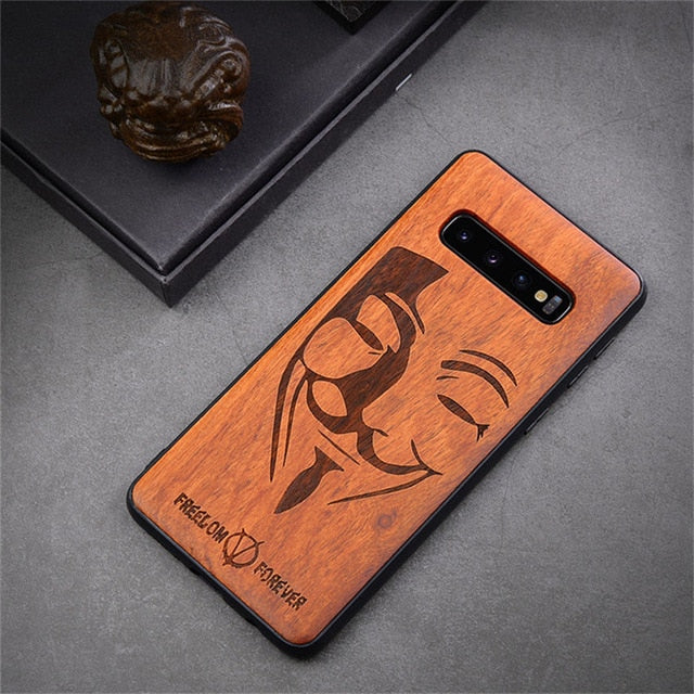 2019 New For Samsung Galaxy S10 Case Slim Wood Back Cover TPU Bumper Case On For Samsung S10 Samsung s10 plus Phone Cases