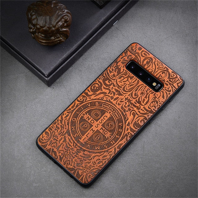 2019 New For Samsung Galaxy S10 Case Slim Wood Back Cover TPU Bumper Case On For Samsung S10 Samsung s10 plus Phone Cases