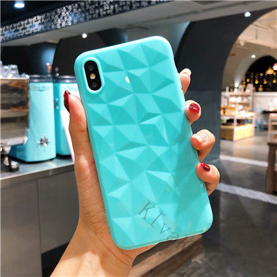 3D Diamond Texture Case For iPhone 6 6s 7 8 Plus X XR XS max Soft Phone Cover for iPhone 7 Transparent Case Ultra Thin Coque
